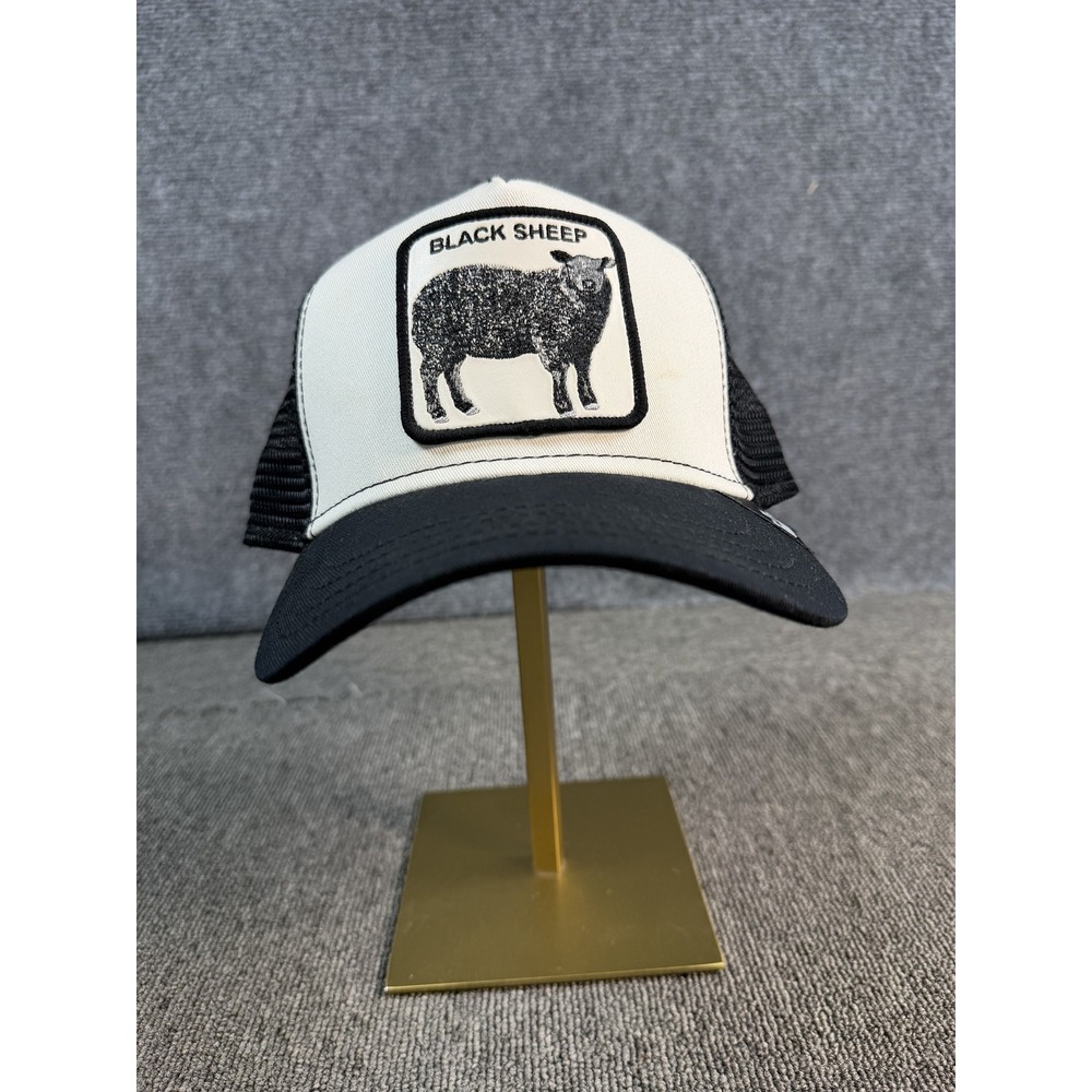 Goorin Bros The Black Sheep Hat Cap Snap Back Mens One Size Black Trucker Mesh